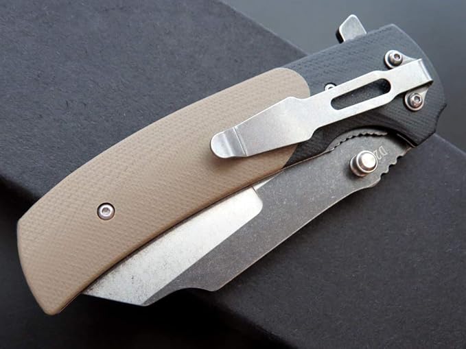 Eafengrow EF69 Pocket EDC Knife with Clip,Flipper Folding Knife for Camping Survival and Outdoor