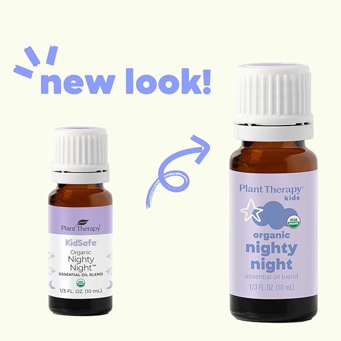 Plant Therapy KidSafe Organic Nighty Night Essential Oil Blend for Sleep 10 mL (1/3 oz) 100% Pure