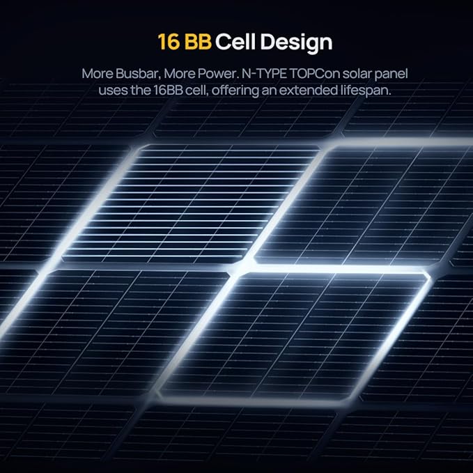 BougeRV 12V N-Type 16BB 200W Bifacial Solar Panel, 12V 200 Watt Solar Panel, for RV Camping Boat