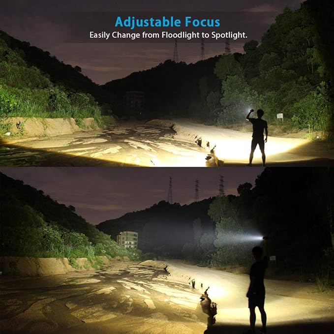UV Flashlight Black Light, USB Rechargeable Flashlight with Magnetic Base - High Flash Light, Side