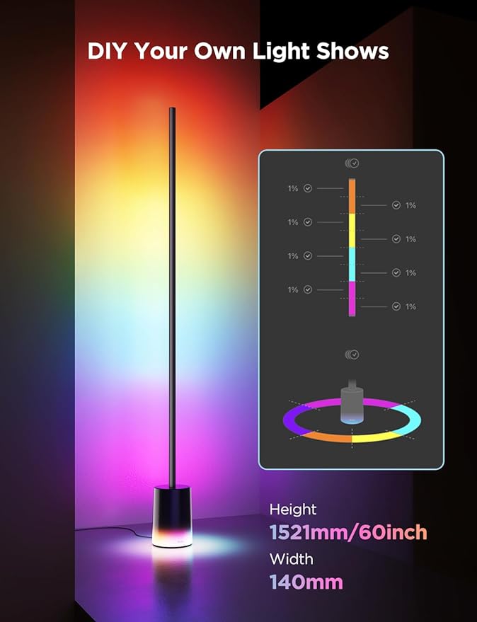 Govee Floor Lamp 2 with Matter, RGBIC, Warm Cool White LED, Alexa Compatible, 1725lm, Music Sync