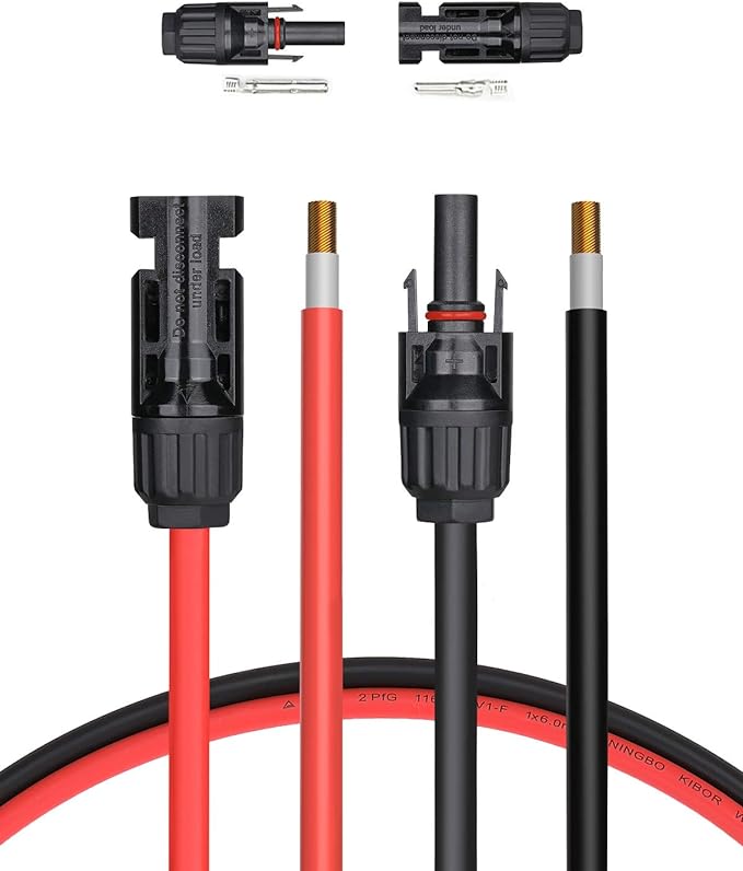 BougeRV 16.5 Feet 12AWG Solar Extension Cable with Female and Male Connector with Extra Pair of