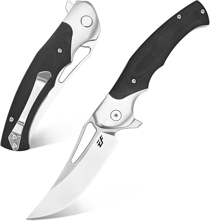 Eafengrow EF7 Folding Knife K110 Steel Blade G10& Stainless Steel Handle EDC Tool Knives for