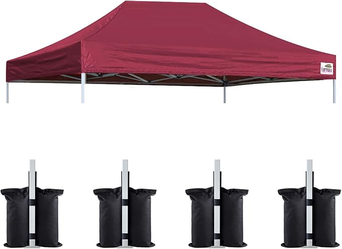 Eurmax USA Pop Up Canopy Top Gazebo Tent Cover Replacement Top Only,Bonus 4PC Pack Weight Bag