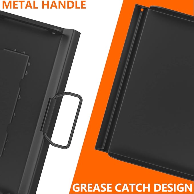 Heavy Duty Steel Griddle for Camp Chef 14" Stove Cooking Systems, Carbon Steel Flat Top with Carry