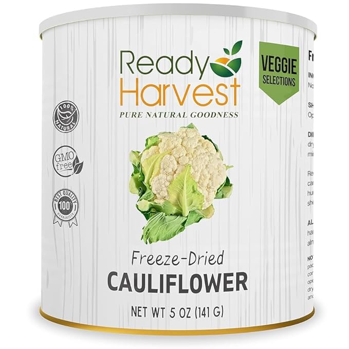 Ready Harvest Freeze Dried Food - Cauliflower | Emergency Food | Camping & Storage | #10 Can |