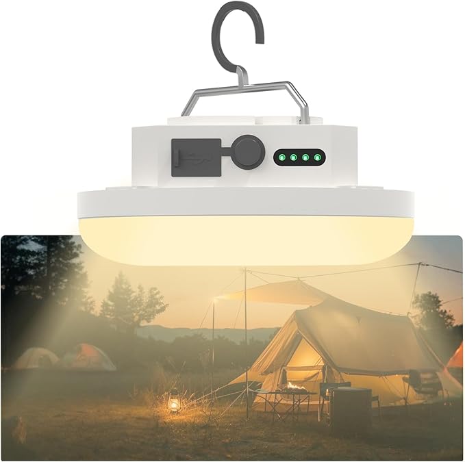 Camping Lantern 10500mAh Rechargeable Battery, 30W Ultra Bright LED Hanging Light with 3 Modes