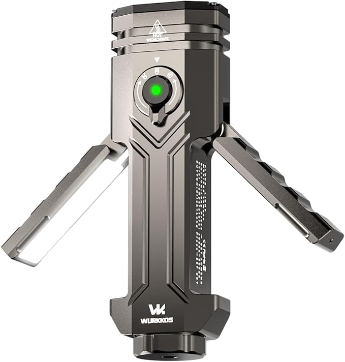 Wurkkos HD02 Flat LED Flashlight, Magnetic Deformation, 3200 Lumens, 5000 mAh Rechargeable