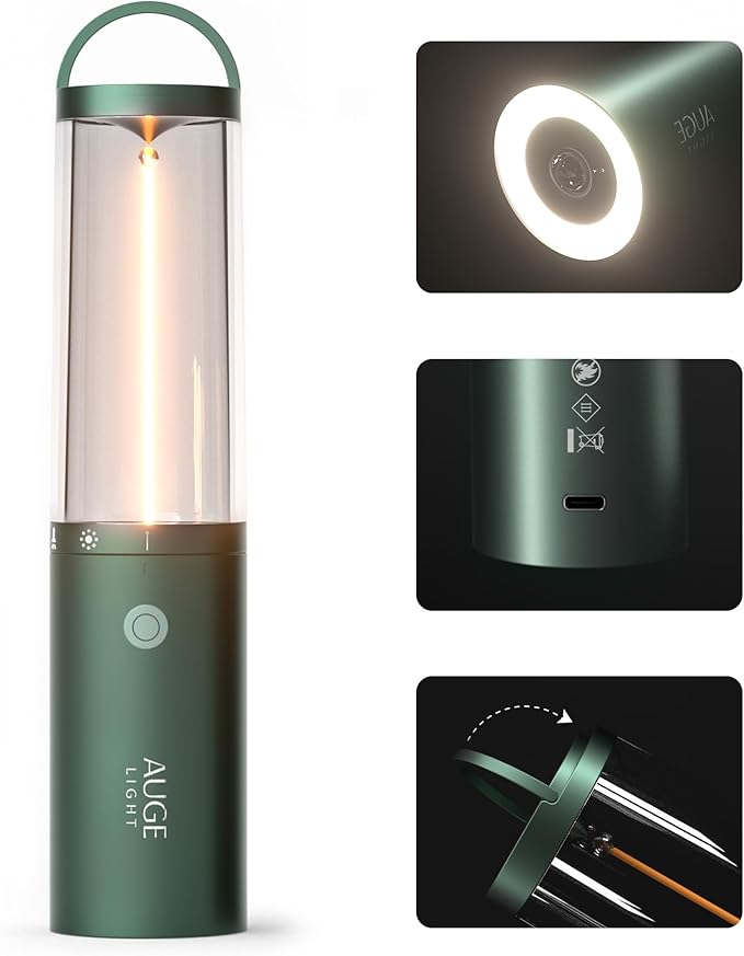 4-in 1 Rechargeable Camping Lights, LED Flashlight High Lumen with Hidden Hook SOS Mode Ultra-Long