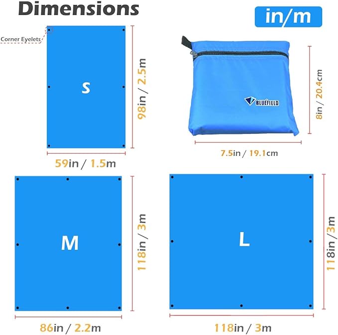 TRIWONDER Hammock Rain Fly Waterproof Tarp Camping Tent Footprint Ground Cloth Backpacking Tarp
