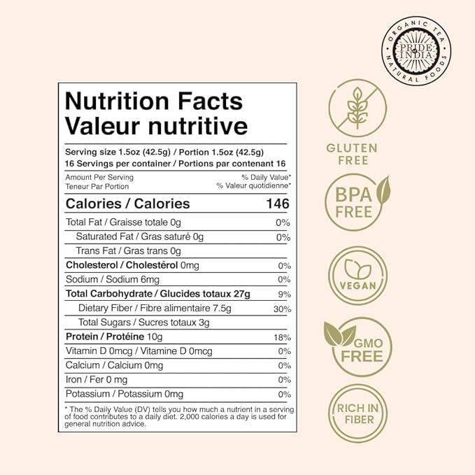 Pride Of India - PACK of 6 - Indian Split Masur Red Lentils - Protein & Fiber Rich Masoor Dal, 1.5