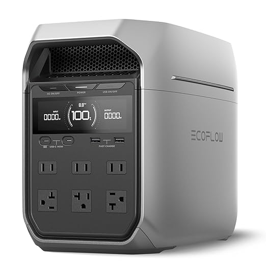 EF ECOFLOW Portable Power Station DELTA 3 Plus, 1024Wh LiFePO4 (LFP) Battery, 1800W AC/140W USB-C