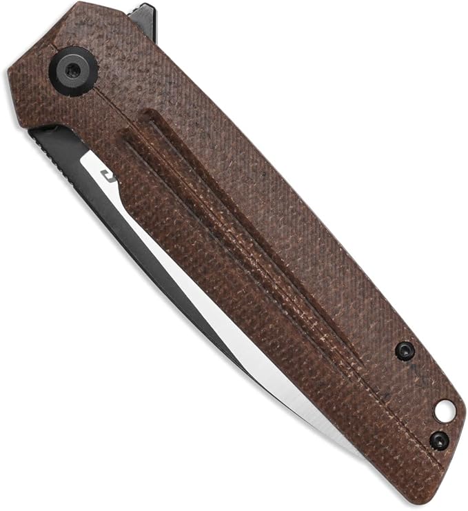 Sitivien ST152 Folding Knife,K110(D2) Steel Blade with Micarta Handle EDC Tool Knife for Outdoor