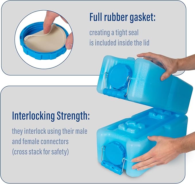 WaterBrick International Water Storage Containers for Emergency Water Storage | 6-Pack of Stackable