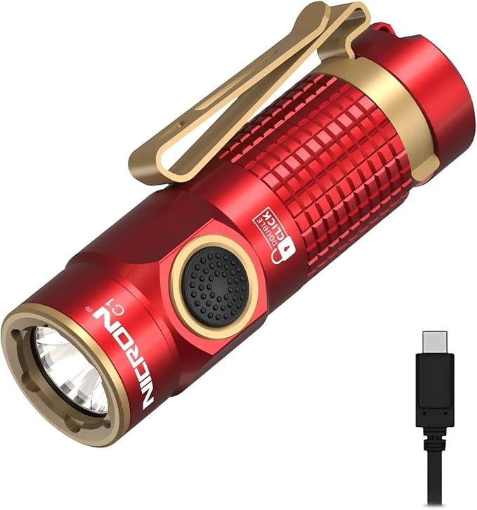NICRON Mini Flashlight, 1200 lumens Rechargeable led flashlights high lumens with Clip on
