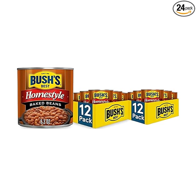 Bush's Best Baked Beans, Homestyle, 8.3 Oz (Pack of 24)