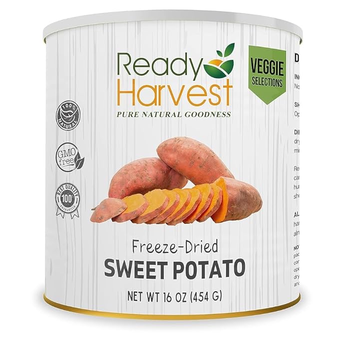 Ready Harvest Freeze Dried Food - Sweet Potatoes | Emergency Food | Pantry Staples | #10 Can |