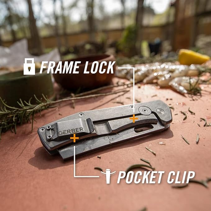 Gerber Gear Flatiron Folding Pocket Knife, EDC Stainless Steel Folding Knife with 3.6" Cleaver