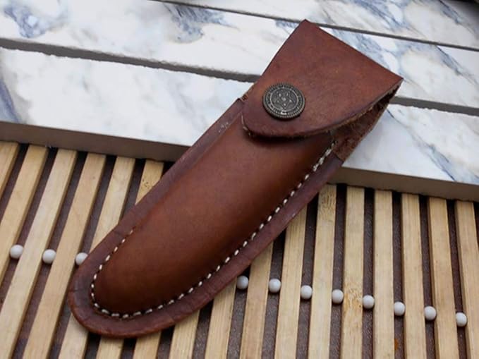 Damascus Depot Laguiole style Folding knife with real Damascus steel blade, 8.5" Long with 4" hand