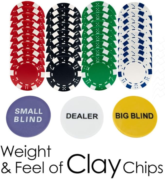 Poker Chip Set - 11.5g Poker Set with Cards, Buttons, Carrying Case, and 500 Poker Chips for Texas
