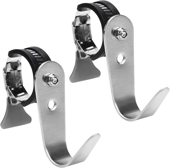 Tube Rod Hooks,Stainless Steel Adjustable J Hooks, for 0.71"-1.26" in (18-32mm) Inner Dia