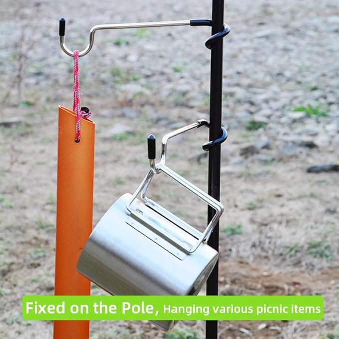 Outdoor Light Hook for Camping Tent lamp Hanger, Bird feeders, Garden Lights ; Sturdy and Non Slip