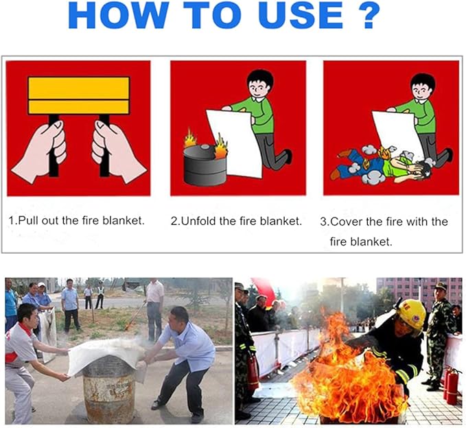 Emergency Fire Blanket - 2 Pack, Fire Suppression Blanket for Home and Kitchen, 40??x 40??