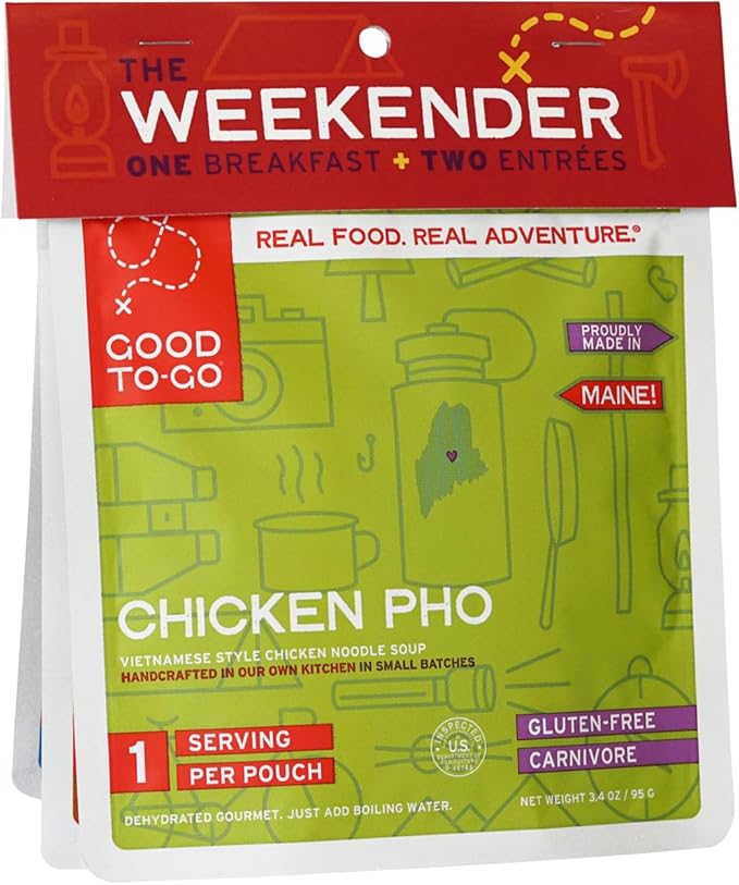 GOOD TO-GO Weekender 3-Pack | 2 Entrees + 1 Breakfast | Camping Food, Backpacking Food | Just Add