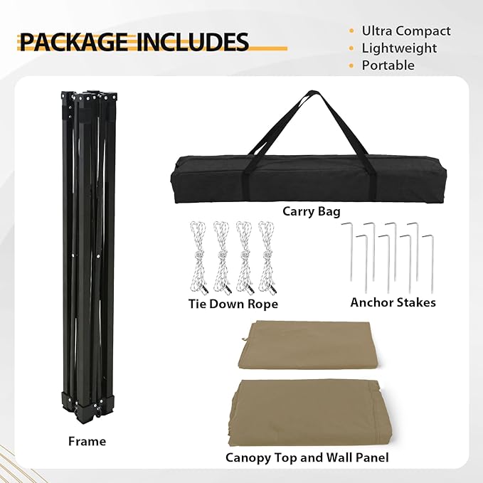 EAGLE PEAK Flex Compact 4x4 Pop-up Canopy Changing Room, Portable Privacy Dressing Room for Indoor