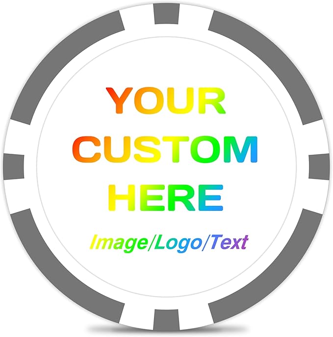 50-500 Custom Poker Chips, 11.5g Casino Size Clay Chips, Upload Your Image or Text for