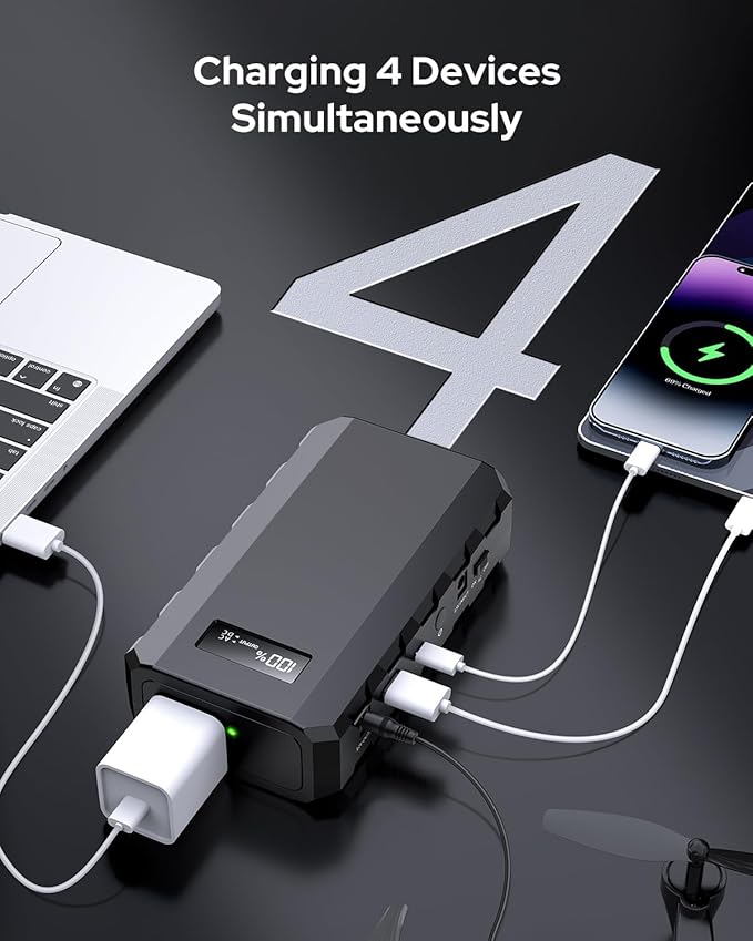 Apowking Power Bank with AC Outlet,65W Portable Laptop Battery Bank Fast Charging,88.8Wh/24000mah
