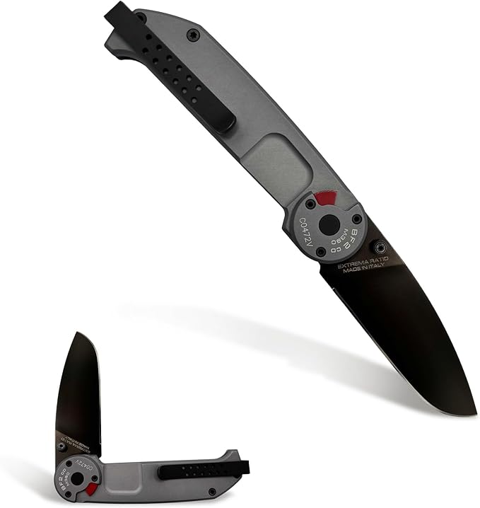 Extrema Ratio - BF2 CD M390 (Grey) Folding Knife, M390 steel blade 60 HRC, grey satin finish