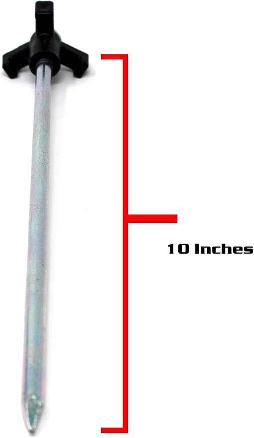 Tricc Unbreakable Heavy Duty Steel Tent/Canopy Stakes, Galvanized Non-Rust 10" Three Pegged Solid