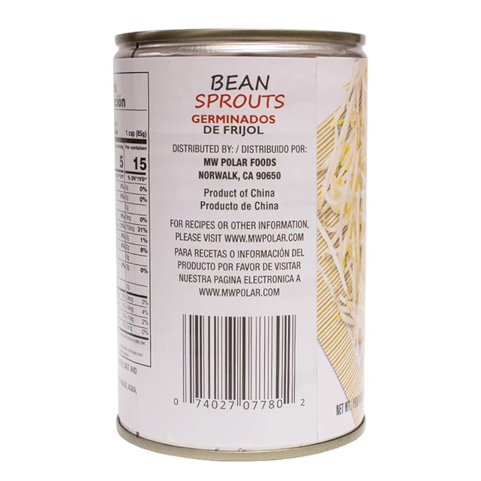 MW Polar Canned Vegetables, Bean Sprouts, 15 -Ounce (Pack of 12)