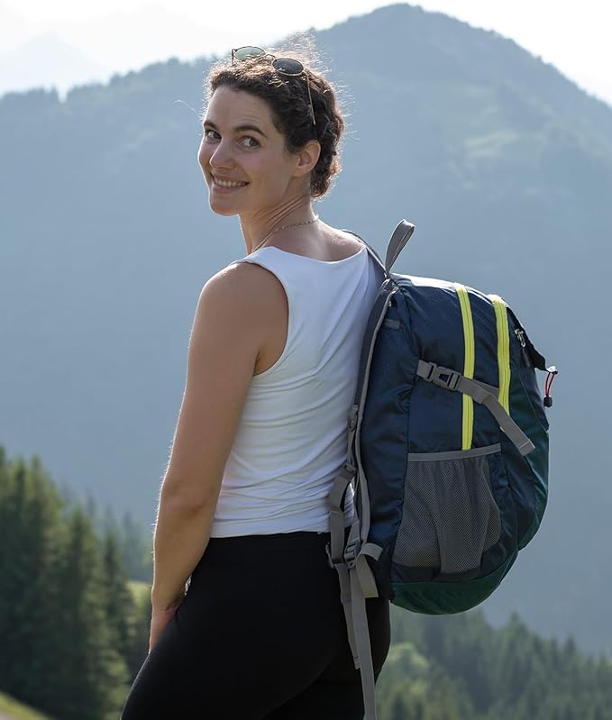 WATERFLY Lightweight Packable Hiking Backpack: 30L Foldable Travel Daypack Ultralight Camping Day