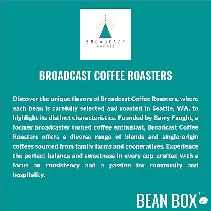 Bean Box Seattle Coffee Sampler, 2-Pack - Roasted by Broadcast Roasters, Gourmet Arabica Coffee