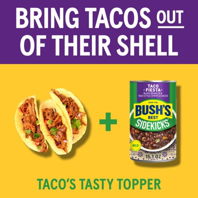 Bush's Best Baked Beans, Sidekicks Variety Pack, Southwest Zest Pinto Beans (15oz), Taco Fiesta