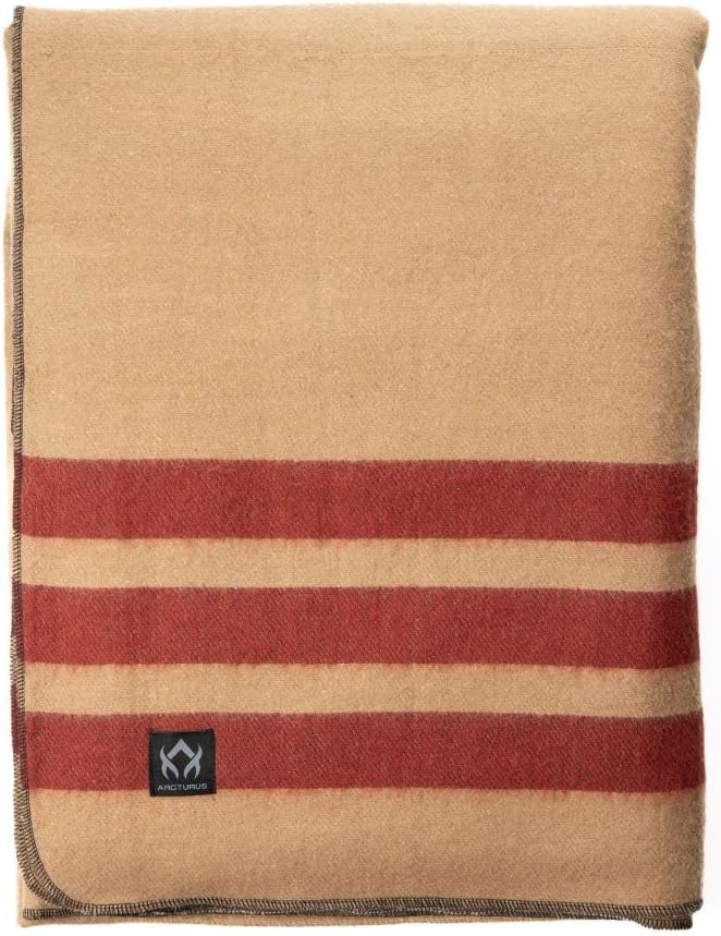Arcturus Rainier Wool Blanket - 4.5lbs Warm, Heavy, Washable, Large | Great for Camping, Outdoors