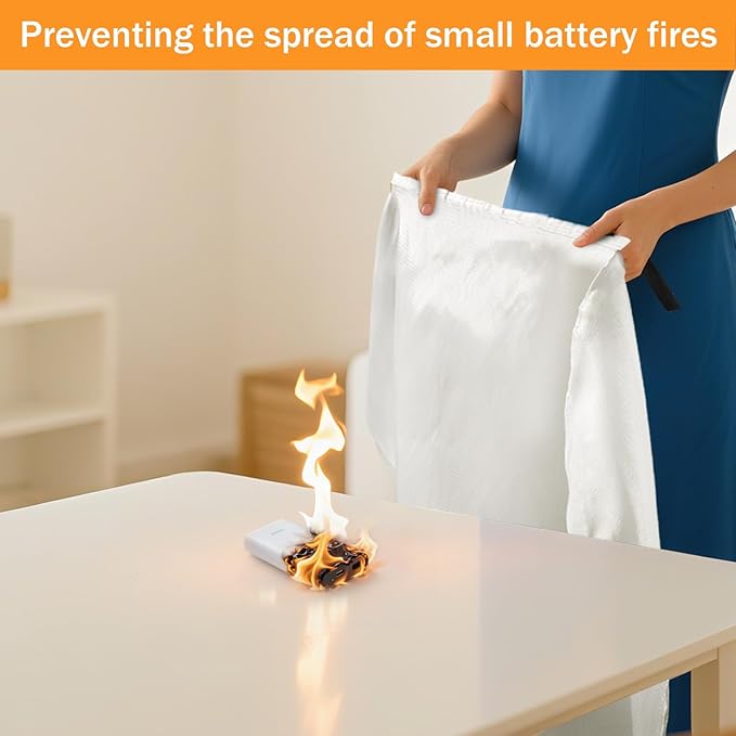 Mondoshop Silicone Fire Blanket for Home - 2Pack 40"x40" Emergency Fire Blankets for Kitchen, Fire