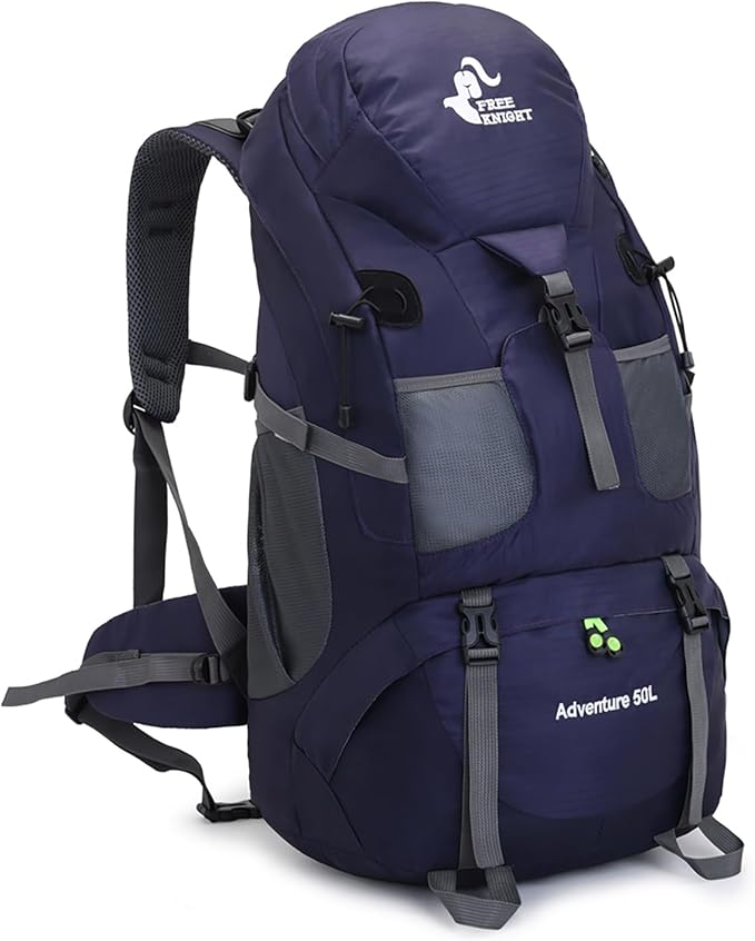 Bseash 50L Hiking Backpack, Water Resistant Lightweight Outdoor Sport Daypack Travel Bag for