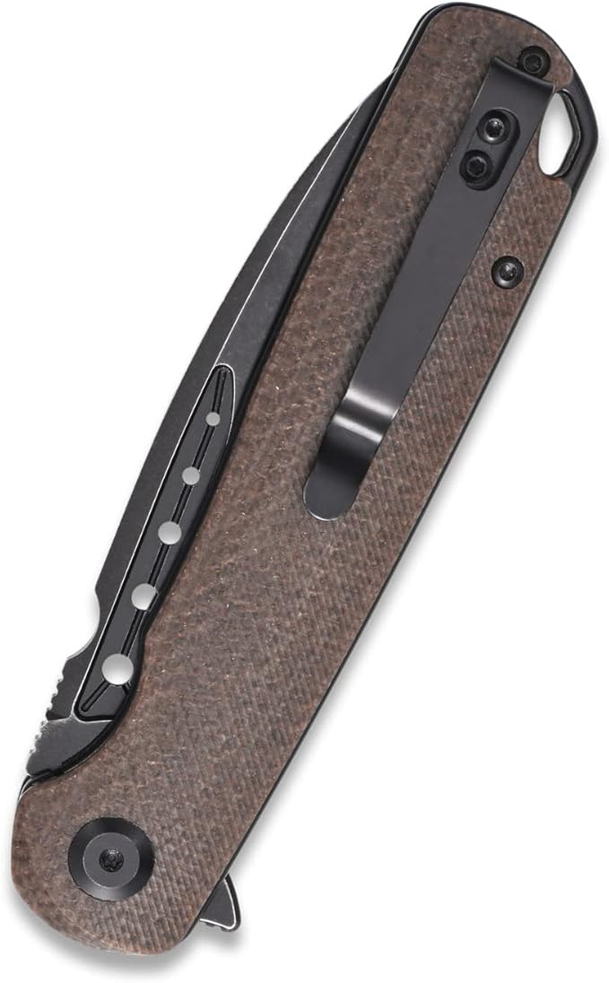 Sitivien ST131 Folding Knife,D2 Blade Micarta Handle EDC Tool Knife with Liner Lock for Outdoor