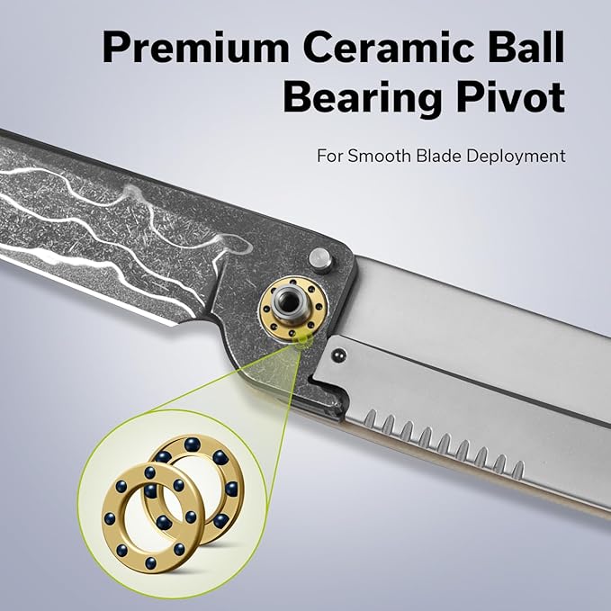 CIVIVI KwaiQ Pocket Knife, Folding Knife with Inline Flipper for EDC, 2.97" Damascus Tanto Blade