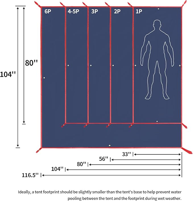 Frelaxy Tent Footprint, Waterproof Camping Tarp, Durable Tent Floor to Elevate Your Camping