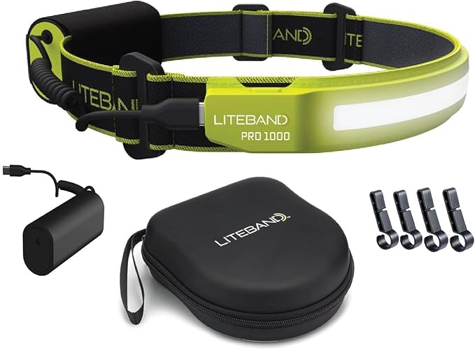 OPTIMAL VENTURES Liteband PRO Series Wide-Beam Adjustable Personal Headlamp, 210° Illumination