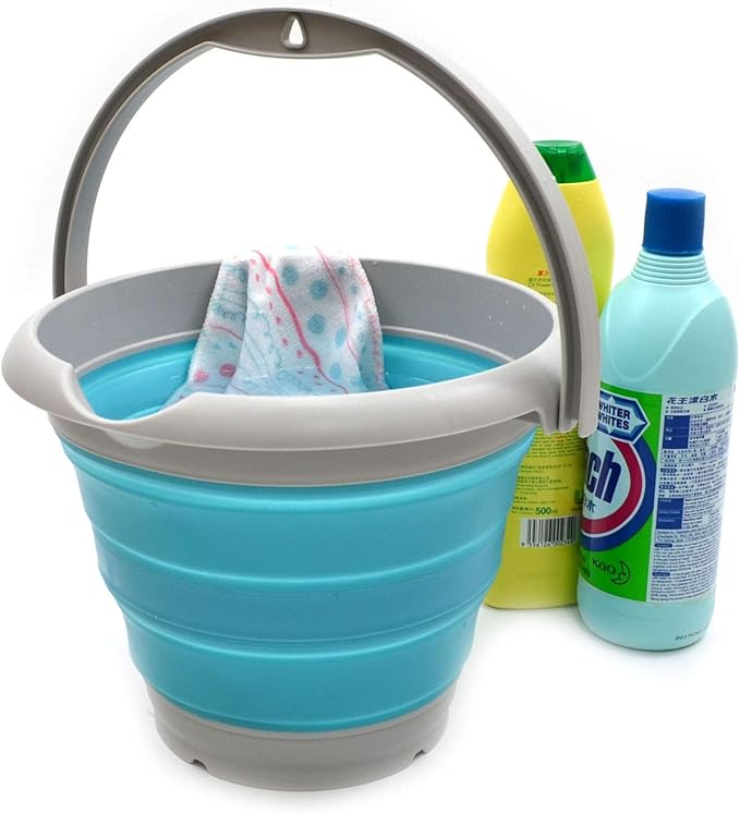 SAMMART 5L / 1.32 Gallon Collapsible Plastic Bucket - Foldable Round Tub - Portable Fishing Water