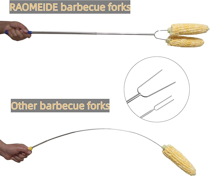 32" Heavy Duty Hot Dog Roasting Sticks for Campfire, Smores Sticks for Fire Pit Long, Marshmallows
