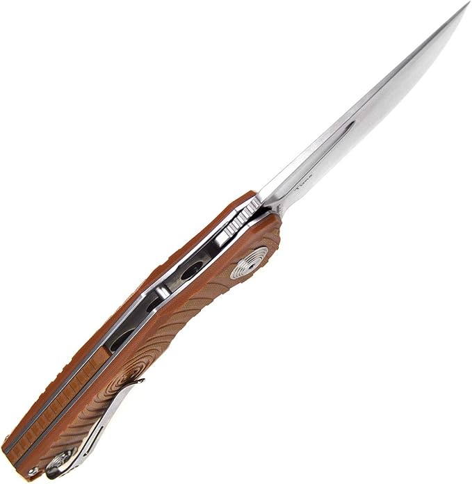Harnds Time Folding Knife with Sandvik 14C28N Steel Blade Pocket Knife with G10 Handle Camping