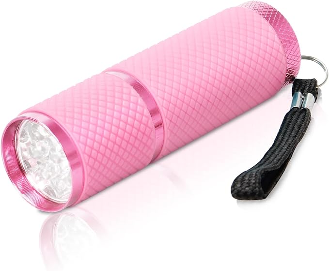 AHIER 9 LED Glow in Dark Flashlights, Rubber Coated Small Flashlights with Straps, Portable Handy