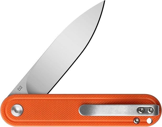G040 Pocket Knife, 2.75'' D2 Steel Blade G10 handle, Small EDC Knife with Pocket Clip for Men