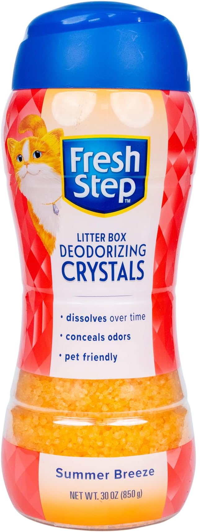 Fresh Step Cat Litter Crystals in Tropical Summer Breeze Scent - Cat Litter Box Deodorizer